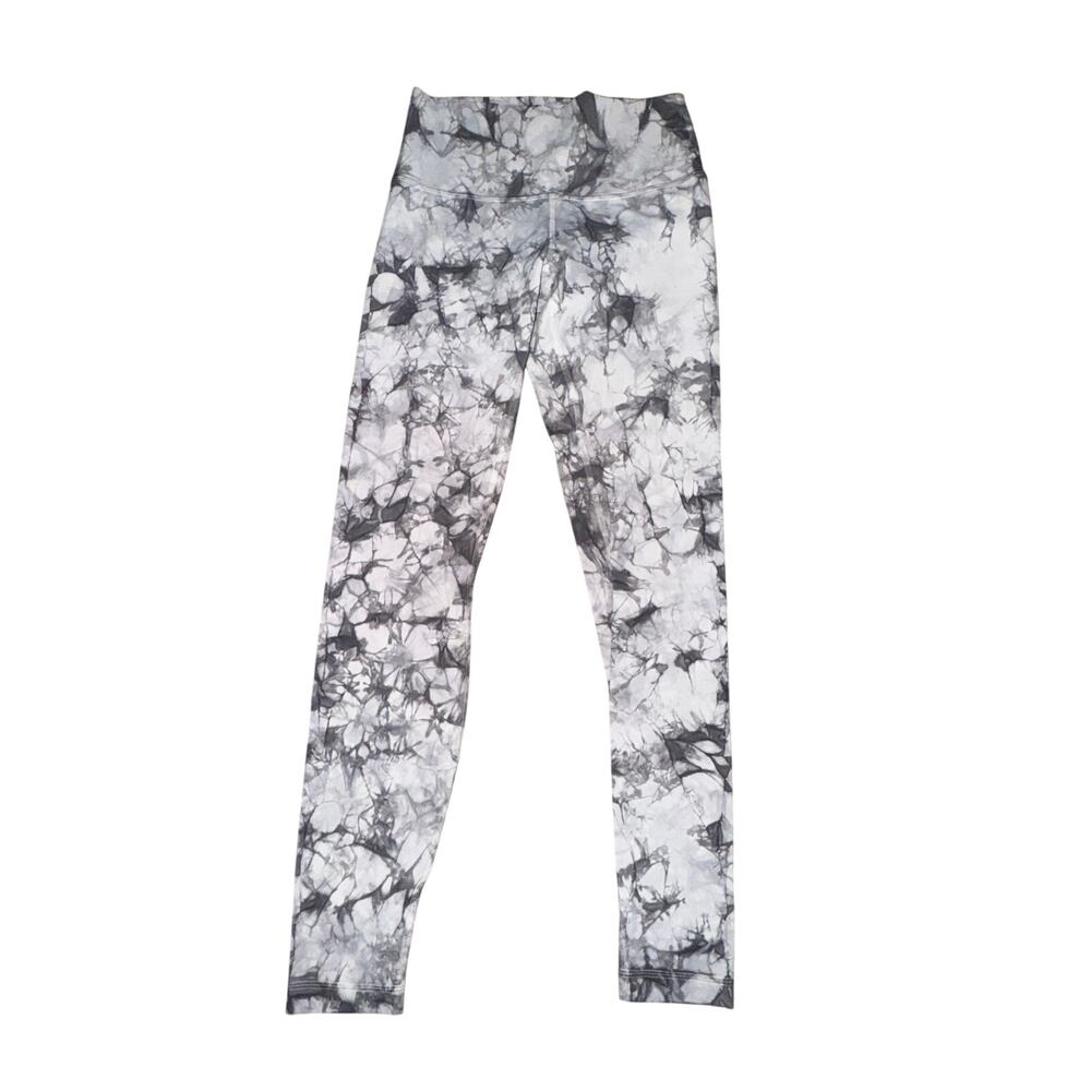 Lululemon Wunder Under Hi-Rise Tight Sz 6 Dual Shibori Antique White Baltic Gray
